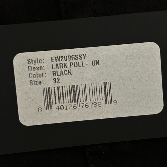 Edwin Women's Lark Pull On Mid-Rise Bootcut Leg Ankle Crop Jeans Black 32 New - Picture 8 of 8